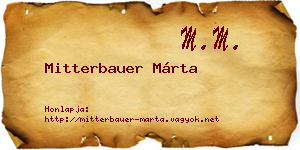 Mitterbauer Márta névjegykártya